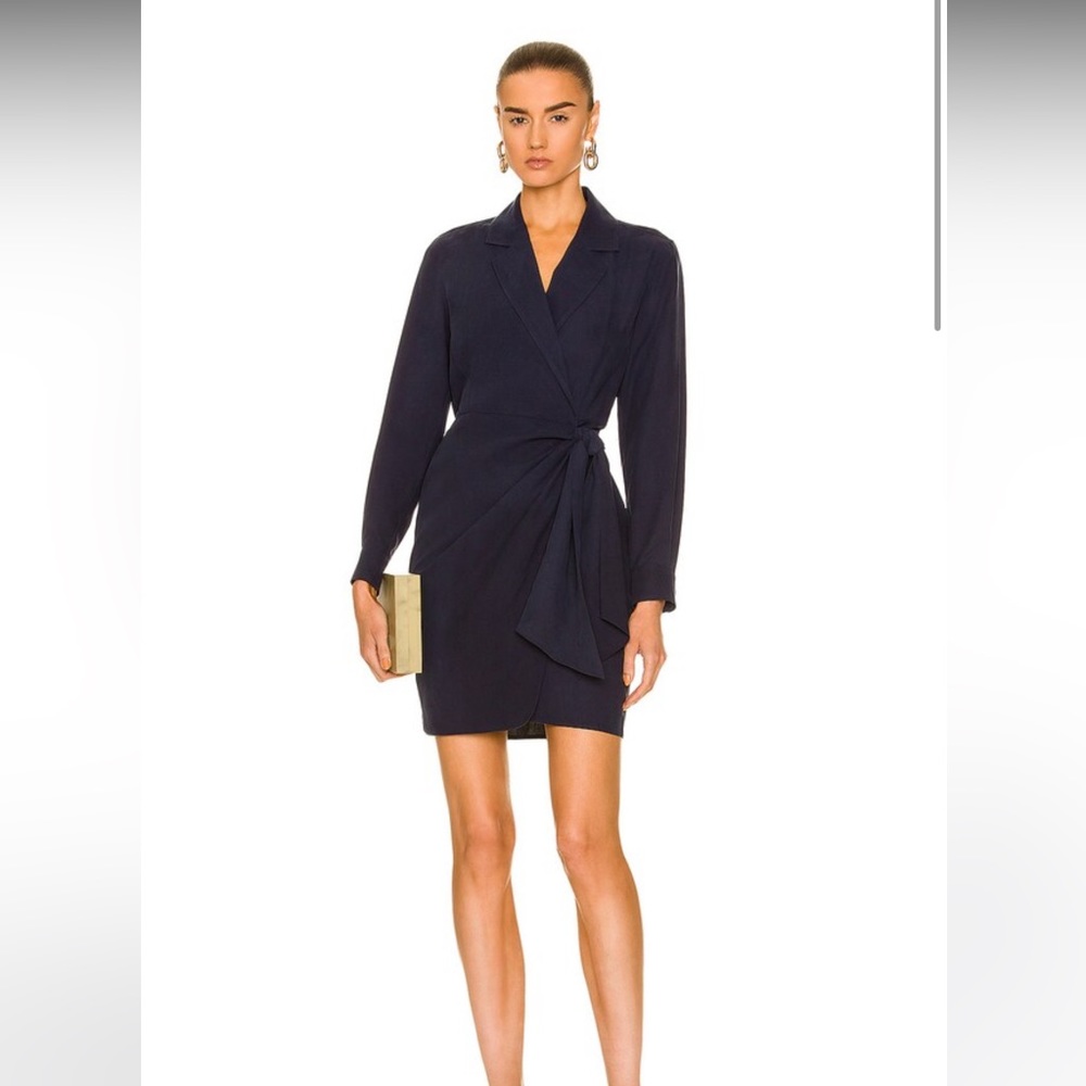 Max Mara James Long Sleeve Silk Wrap Dress - Picture 6 of 9